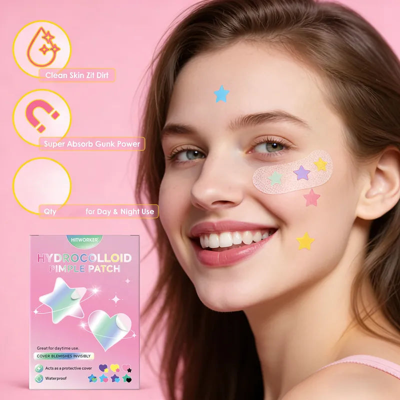 Hydrocolloid Acne Patch Set for Clear Skin - Waterproof & Invisible, Suitable for All Skin Types