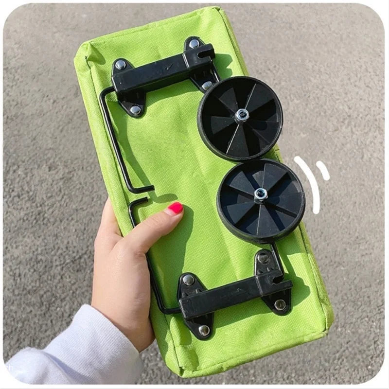 Foldable Shopping Cart Trolley with Wheels Waterproof Reusable Grocery Bag
