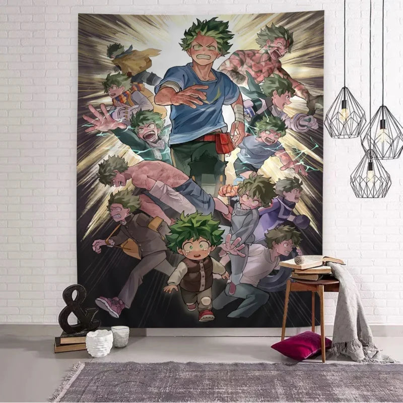 Vibrant Mha Banner Team Up Mission Backdrop for Anime Fans Room & Events