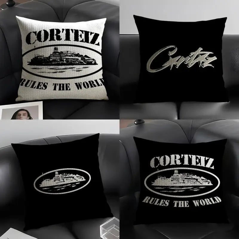 Linen Cushion Cover Double-Sided Printing Sofa Pillowcase Home Decor