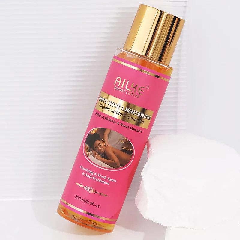 Organic Carotene Body Oil with Vitamin E & Rose Essential Oil - Brightening Moisturizer for Smooth Skin