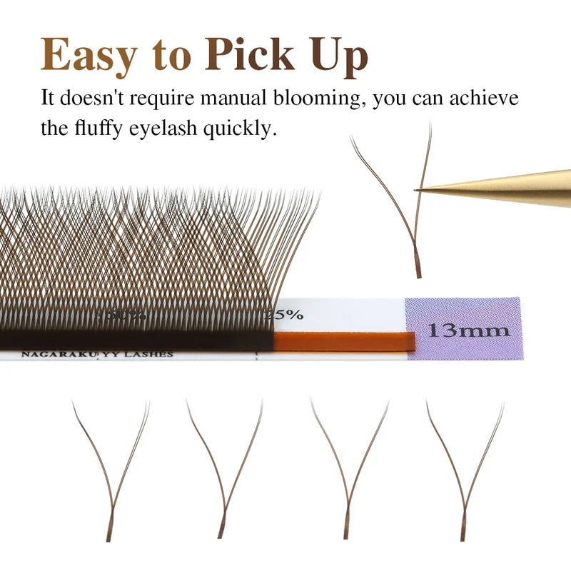 Premium Cross Shape Eyelash Extensions - Soft Natural Mink Material, Hand-Woven, Multiple Lengths & Curl Options