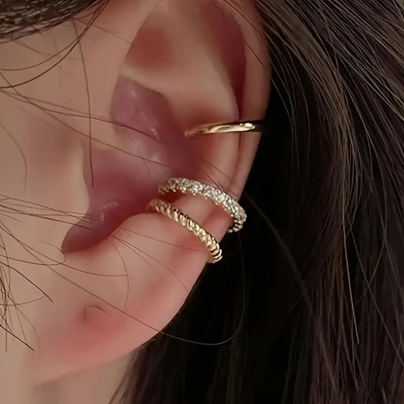 Minimalist Stainless Steel Clip Earrings for Women No Piercing Gold & Silver Tones