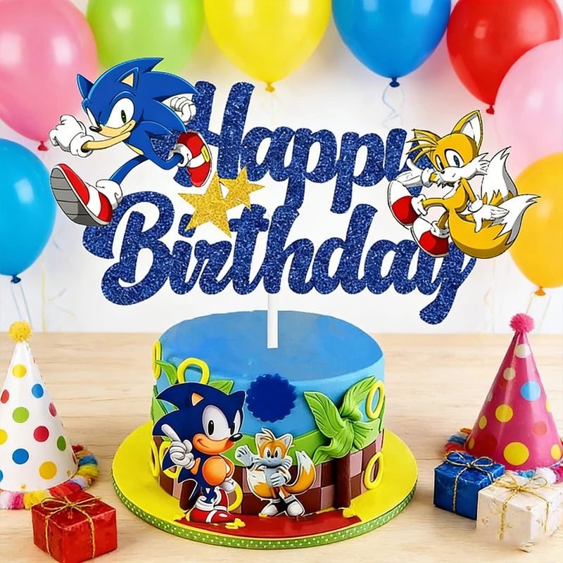 Cute Birthday Party Decorations - Kawaii Cake Insert & Anime Cartoon Supplies