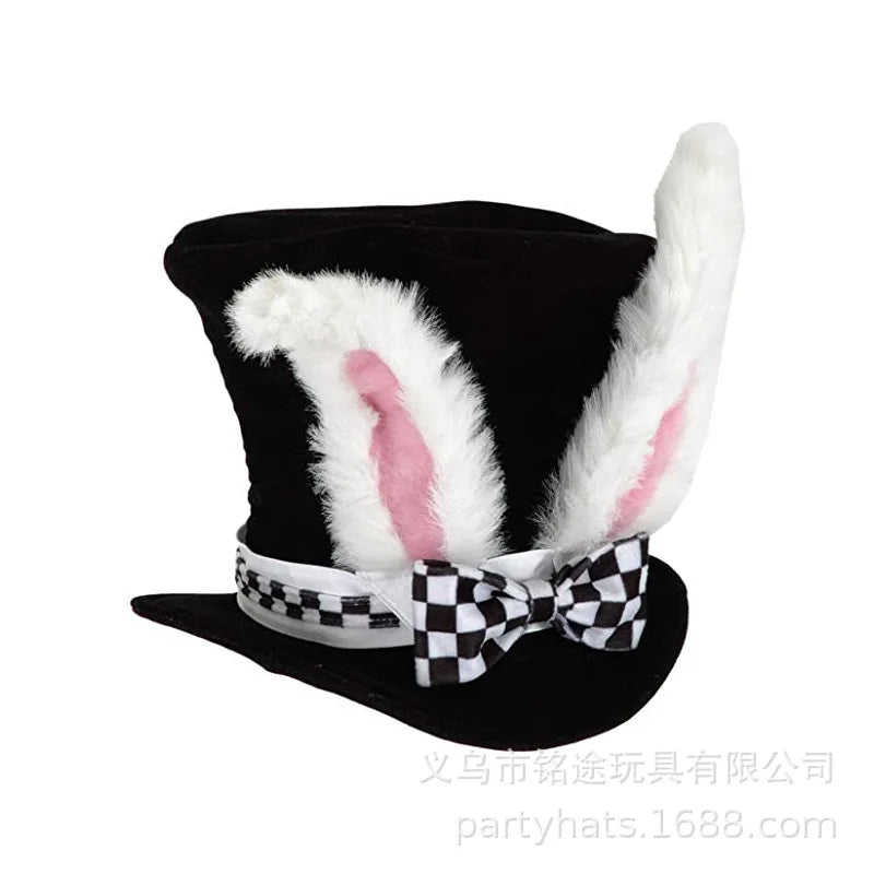 Halloween Bunny Top Hat Costume Accessory for Men Women - Fairy Tale Cosplay Hat