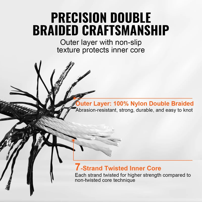 Heavy-Duty Nylon Rope 3/16 Inch x 1000 Ft Multi-Purpose Climbing & Outdoor Rope