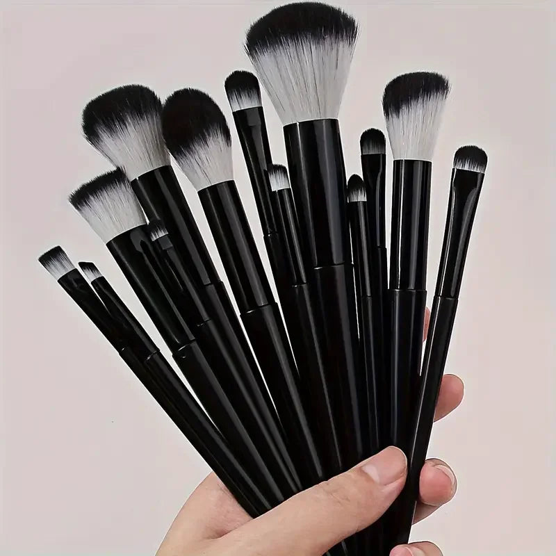 13-Piece Makeup Brush Set with Soft Fluffy Bristles - Includes Eye Shadow, Foundation, Blush & Concealer Brushes