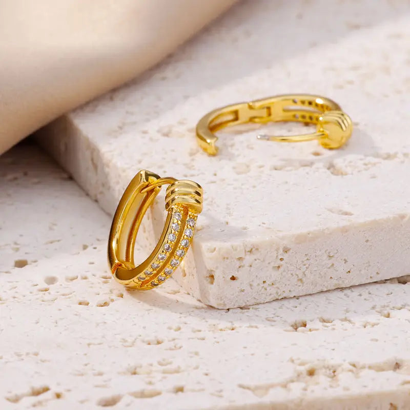 Hoop Earrings for Women Cubic Zirconia Luxury Gold & Silver Jewelry