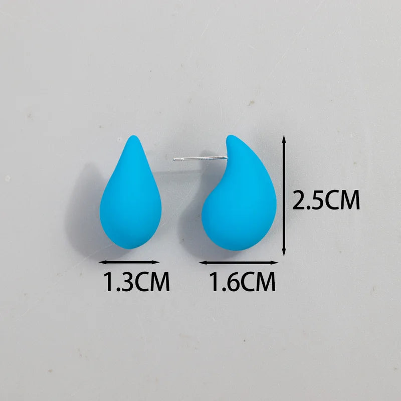 9-Pair Acrylic Waterdrop Earrings Set - Colorful Matte Tear Drop Jewelry for Women