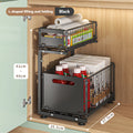 2-Tier Pull Out Cabinet Organizer Adjustable Kitchen Storage Rack for Under Sink