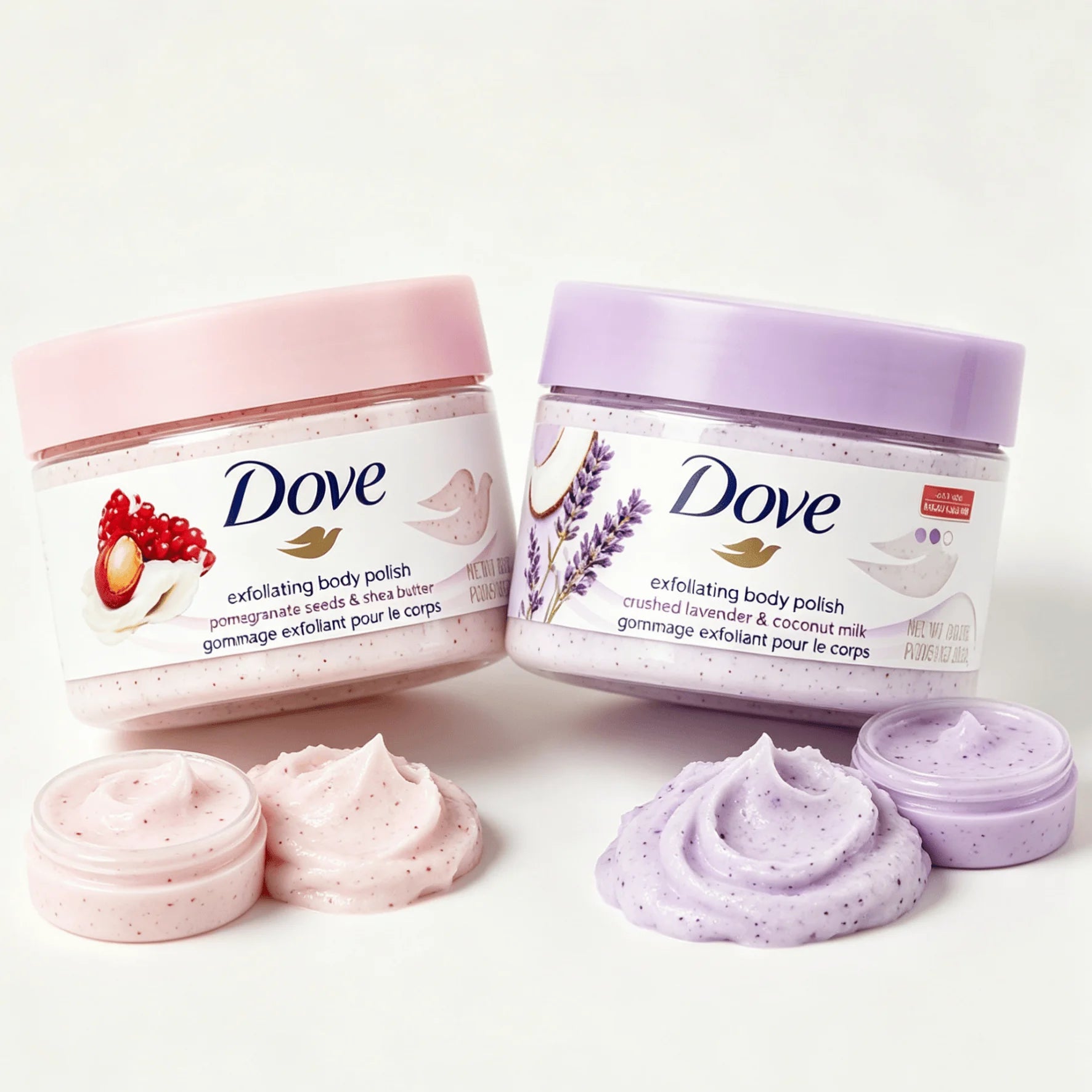 Dove Skin Care Set - Exfoliating Body Scrubs with Moisturizing & Fragrance