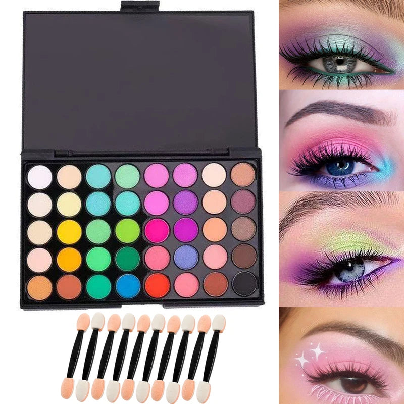 Bright High Saturation Nail Powder Palette | 40 Color Gradient Rubbing & Painting Pigments