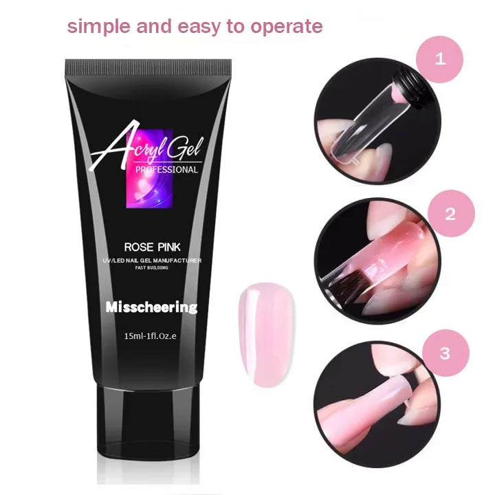 15ml Nail Extension Gel Kit Poly Nail Acrylic Build Strong Long-Lasting Polish