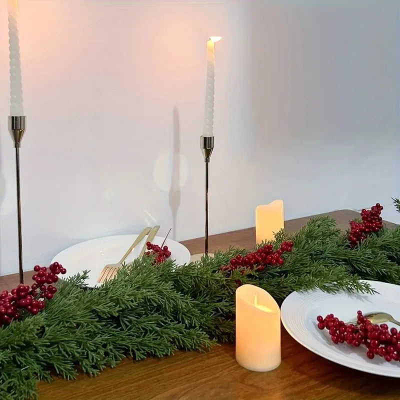 Artificial Christmas Pine Wreath Wall Hanging Decor - Realistic Green Garland