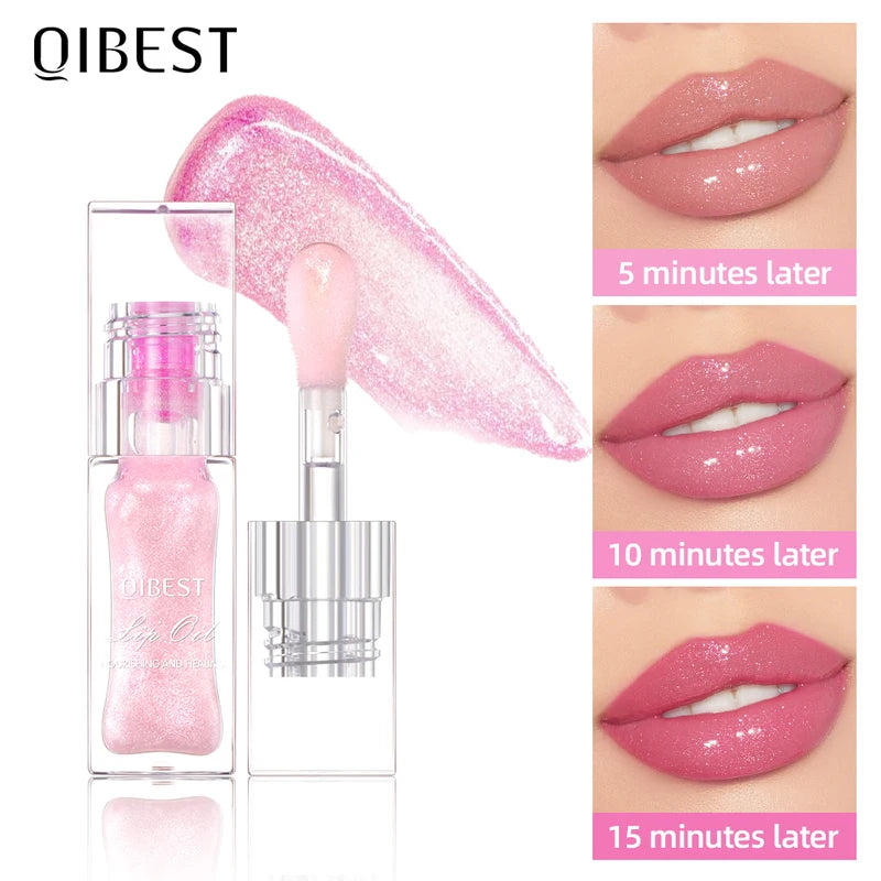 Color Changing Lip Oil Moisturizing Lip Gloss with Glitter Shine - Multiple Colors
