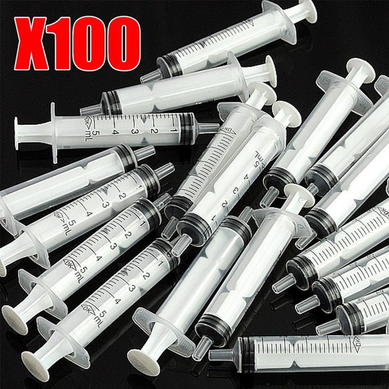 Disposable Plastic Syringe Set for Kitchen Cooking 100 pcs - Multiple Sizes