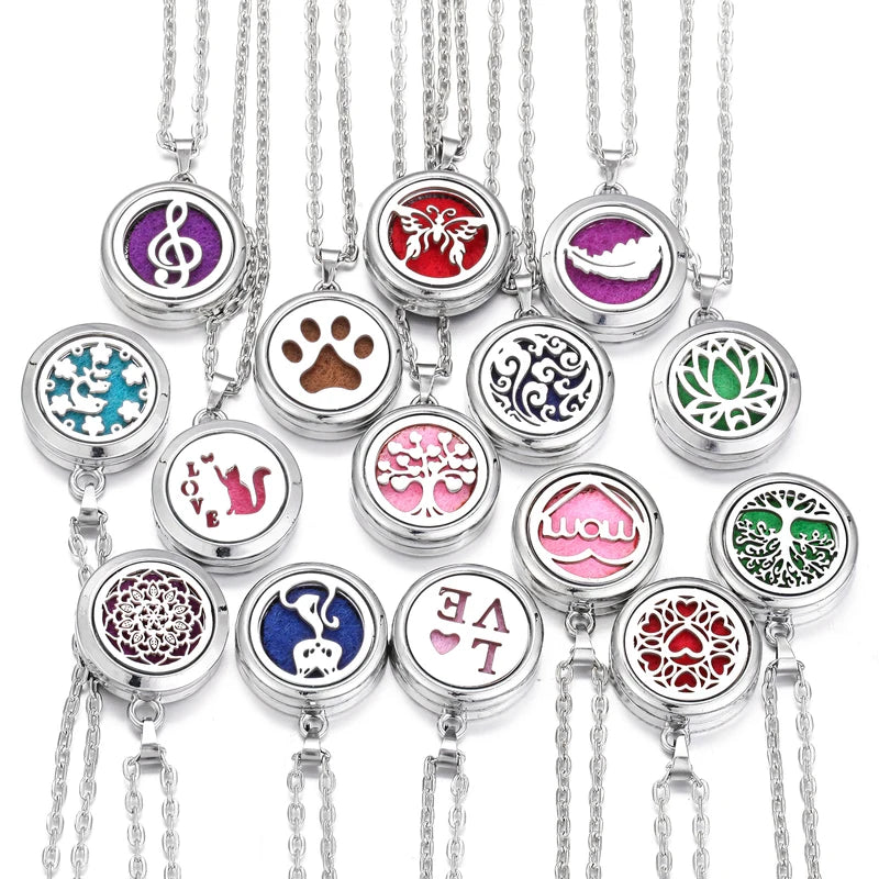 Stainless Steel Tree of Life Aromatherapy Necklace with Diffuser Pendant – Women’s Jewelry Gift