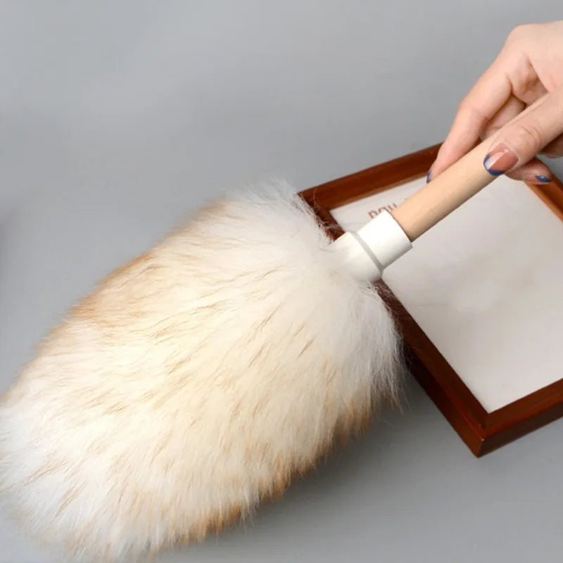 Super Soft Wool Duster for Household & Car Cleaning - Washable Dusting Brush