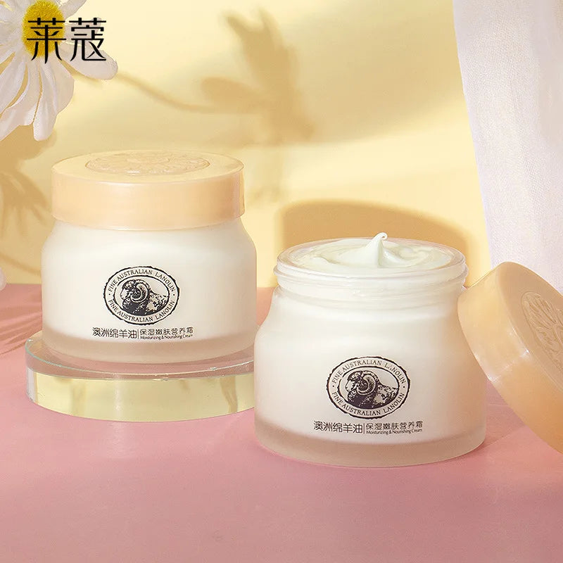 Moisturizing Face Cream with Collagen and Lanolin - Brightening & Hydrating