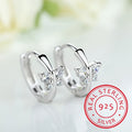 925 Silver Butterfly Zirconia Hoop Earrings for Girls Women - Small Huggies Jewelry