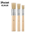 Set of 3/6 Paint Brushes for Acrylic Watercolor Oil Art Crafts Wooden Handle
