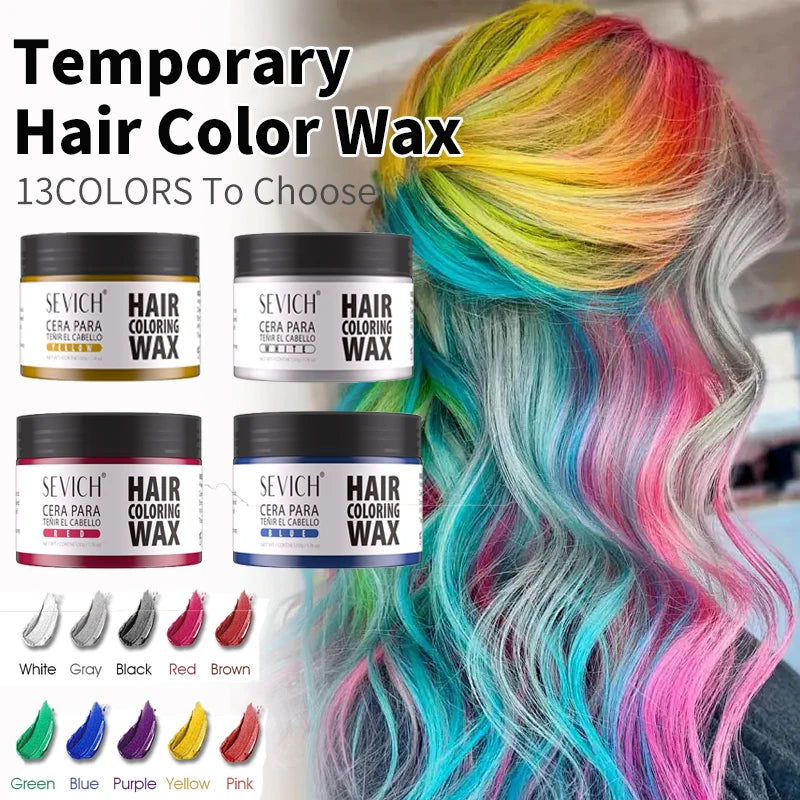 Temporary Hair Color Wax - Long Lasting, Washable Hair Styling Paste, Safe for Hair & Skin