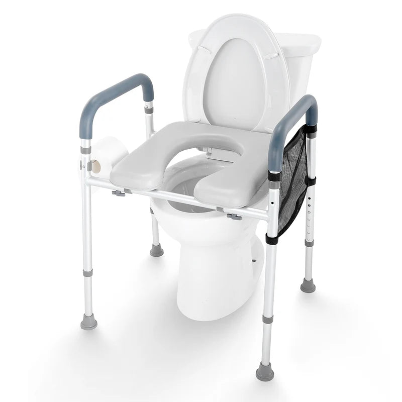 Adjustable Raised Toilet Seat 7-Position Height Support 350lbs Capacity