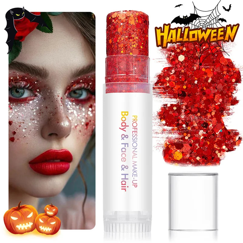 Body Glitter for Face & Body, Long-Lasting Non-Greasy Makeup, Halloween Party Essentials