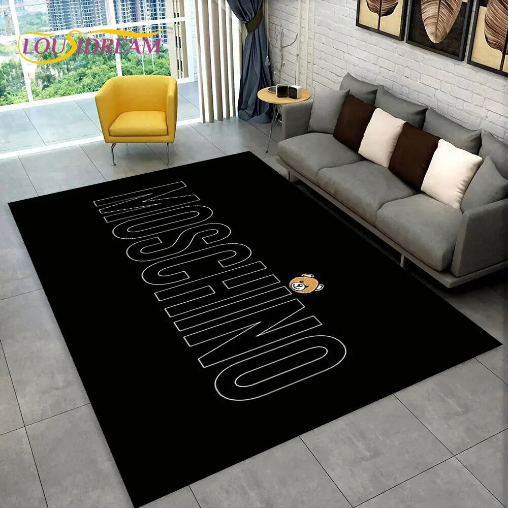 3D Cartoon Toy Bear Area Rug for Living Room and Bedroom - Non-Slip Carpet
