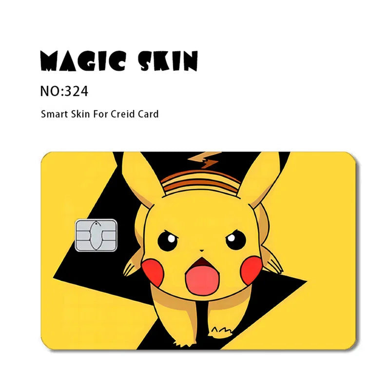 Pokemon Card Decals for Credit Card Skin - Waterproof Stickers with Cartoon Designs