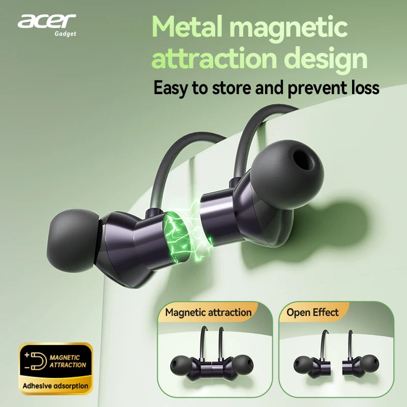 Wireless Bluetooth Headset with Neck Mount for Sports & Calls - HiFi Sound, Noise Reduction, Long Battery Life