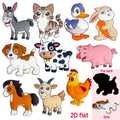 10PCS Farm Animal Refrigerator Magnets Set - Cute Cartoon Animal Tiles for Kitchen Decor