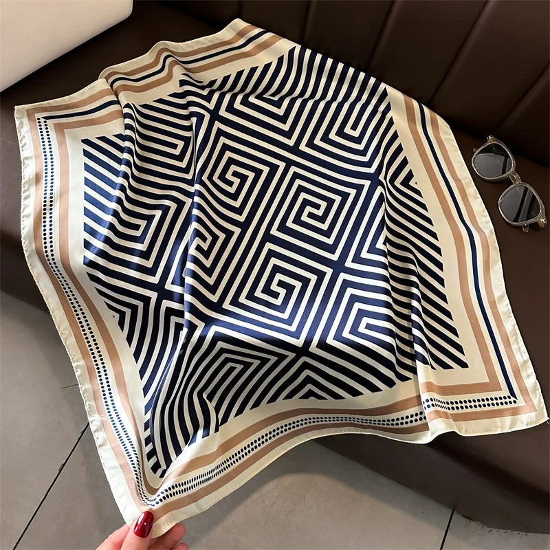 Women’s Satin Square Hijab Scarf - Soft, Thin, Boho Style Headwraps