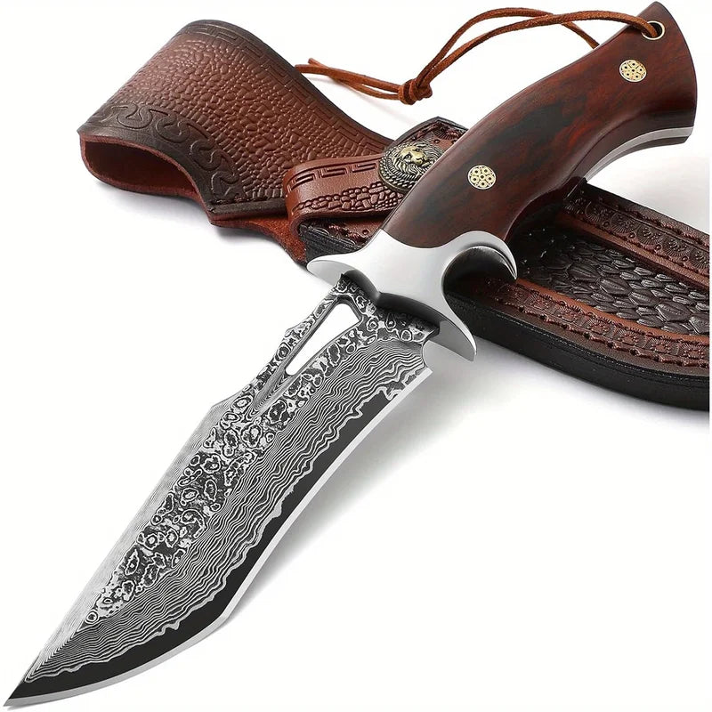 Large Damascus Stainless Steel Knife - Sharp and Portable Kitchen Tool
