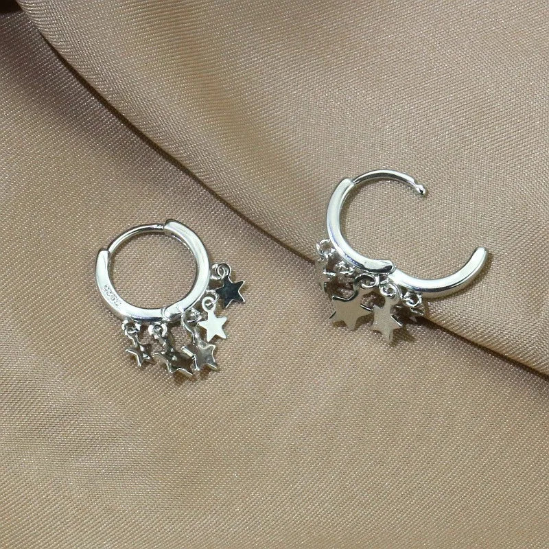 Gold-Plated Star Tassel Dangle Earrings for Women Vintage Jewelry Gift