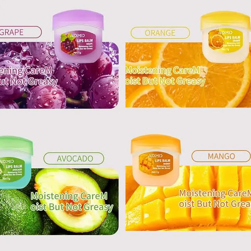 8-Piece Fruit Lip Balm Set Moisturizing Lipstick & Skin Care