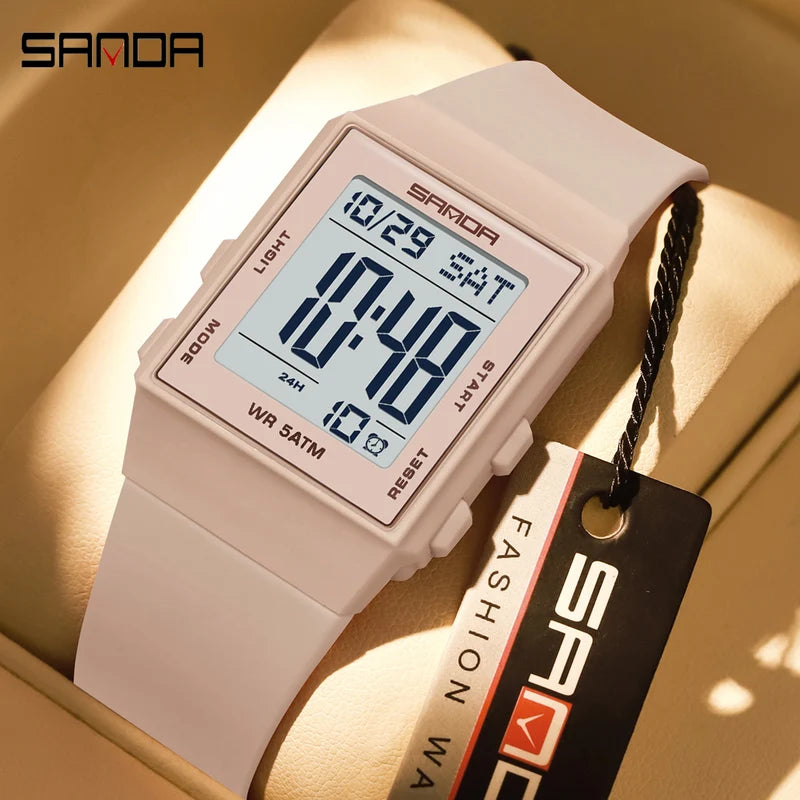 Women's Digital Sports Watch Waterproof Silicone Strap 3ATM LED Display Gift