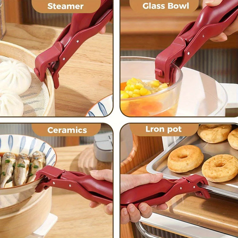Anti-Scald Kitchen Clip Set - Non-Slip Dish Plate & Pan Holders, Multiple Colors