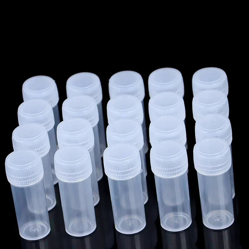 5ml Plastic Sample Jar Set - Small Clear Vials for Pills Liquids Powder
