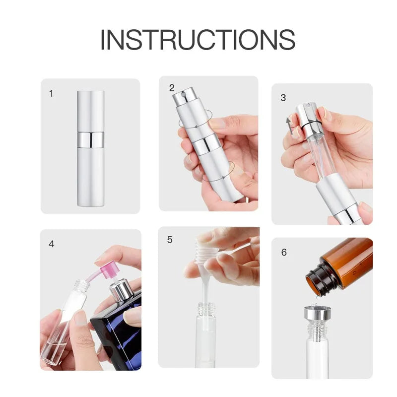 8ml Spray Bottle for Perfume Travel Dispenser Portable Cologne Refillable