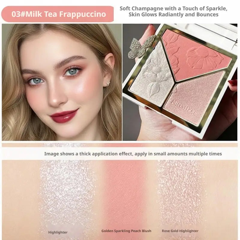 Multicolor Highlight & Blush Palette - Face Brightening Contour Makeup Set