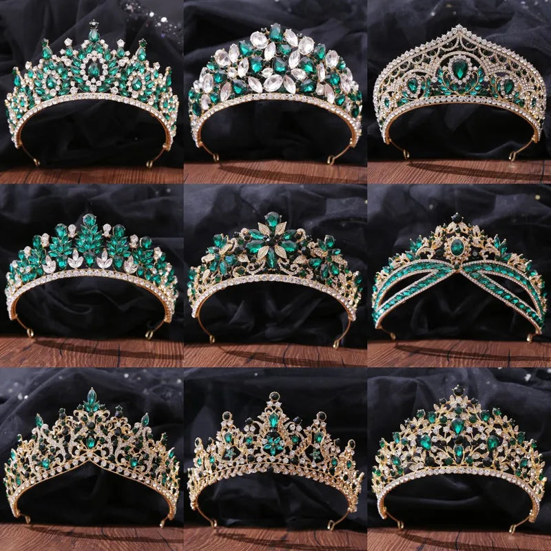 Luxury Queen Crystal Tiara with Flower Design Bridal Wedding Hair Accessory