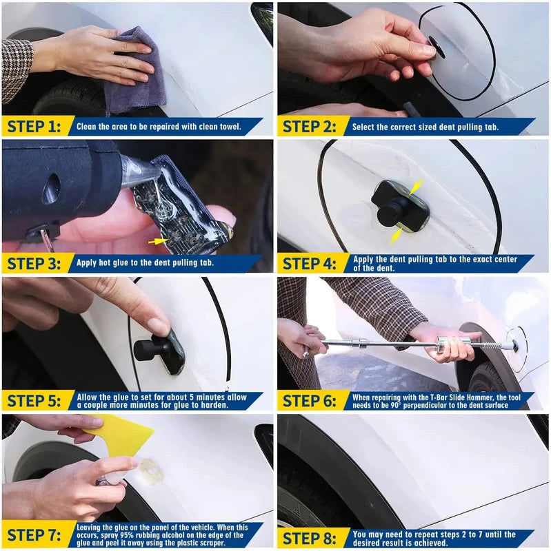 Car Dent Repair Kit - Paintless Body Ding Removal Tools with Suction Cups