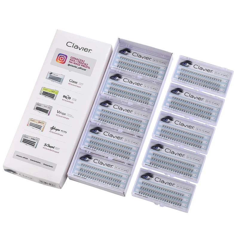 False Eyelash Set Extension Thick Natural-Looking Clumps 10 Boxes