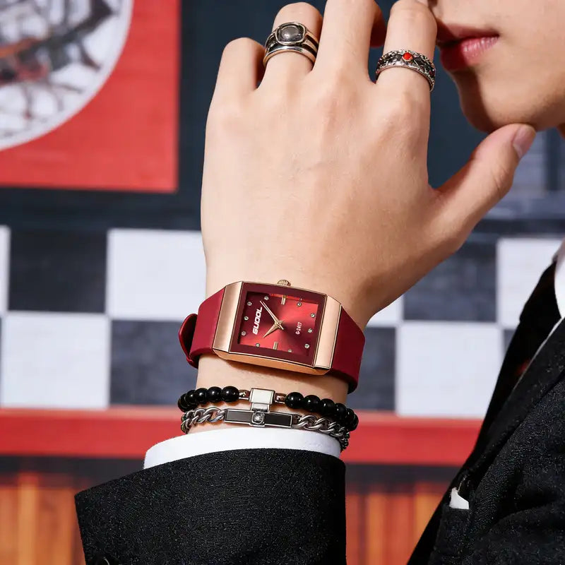 Unisex Quartz Watches with Square Dial - Fashionable Luxurious Timepieces