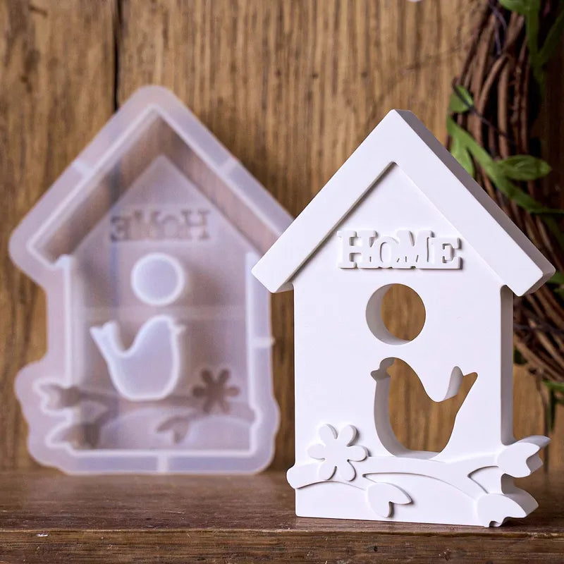 Hollow Bird House Silicone Mold for DIY Spring Home Decor and Craft Gifts