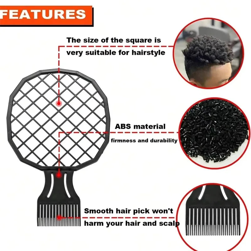 Hair Brush Kit with Mesh Comb for Afro Dreadlocks Curl & Wave Styling - Multiple Colors