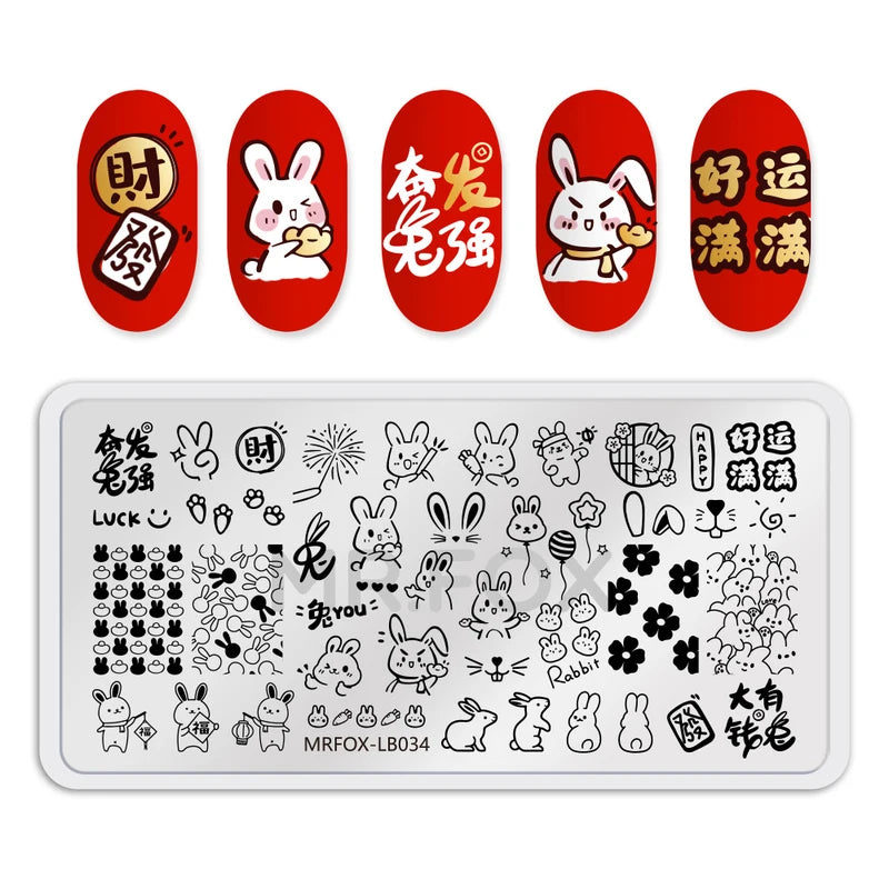 Nail Art Stamping Plate Black and White Checkerboard Design for DIY Manicure