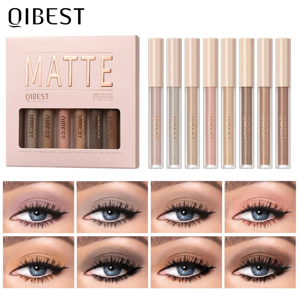 8-Color Matte Liquid Eyeshadow Set Waterproof & Long-Lasting Makeup