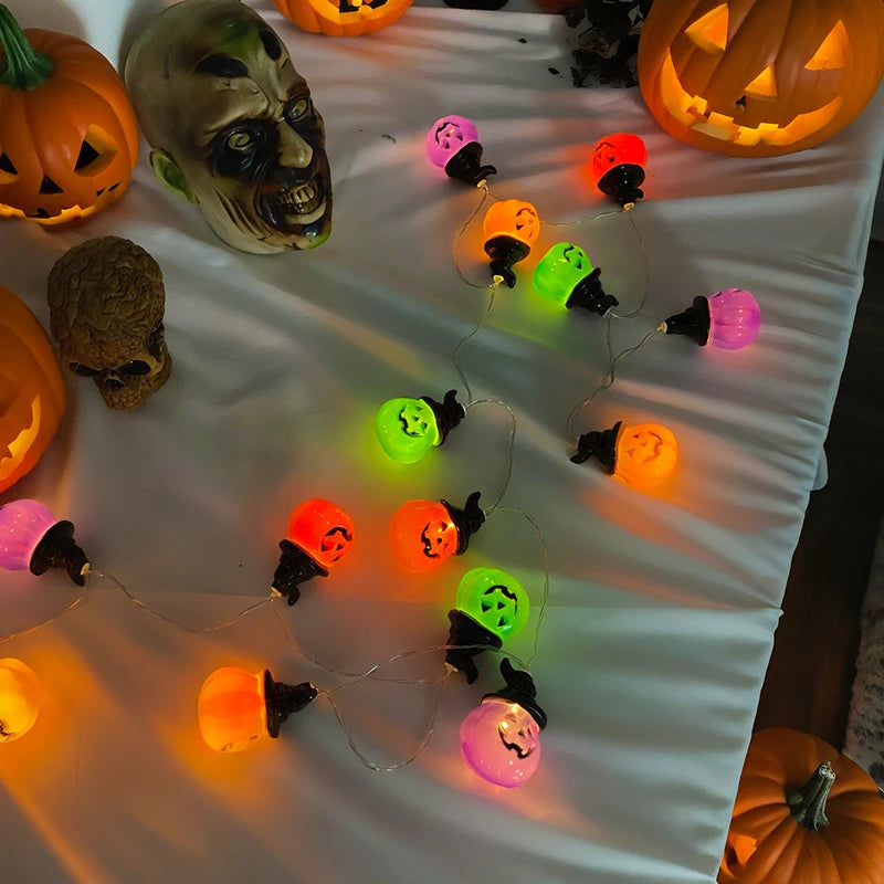 Halloween String Lights with Black Hat Pumpkin Fairy Lights - Indoor & Outdoor Decor